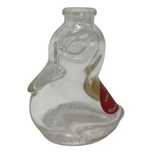 Dettling Kirsch Duck Liquor Bottle Clear Glass Brunnen Switzerland Empty Vintage